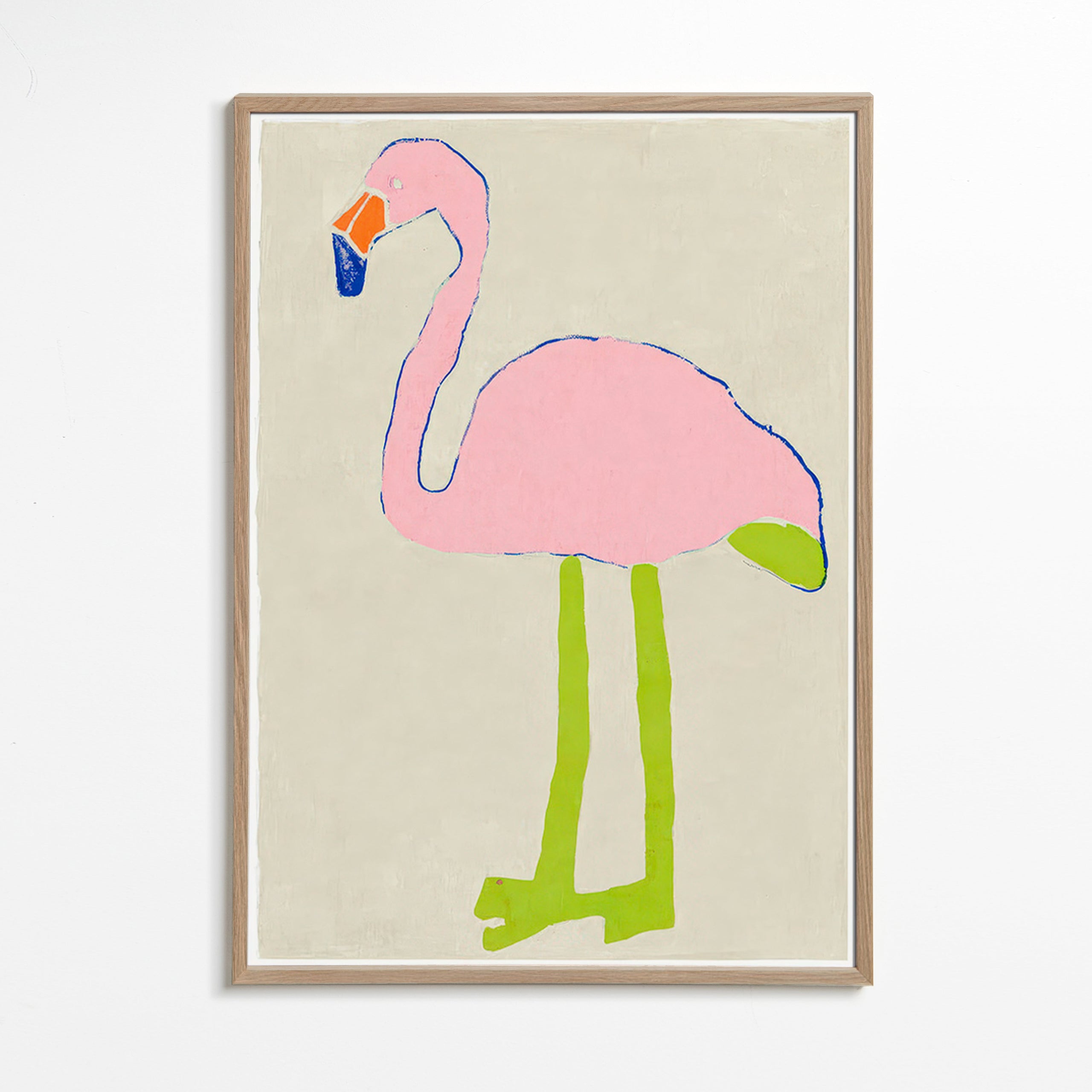 Rosa flamingo konsttryck
