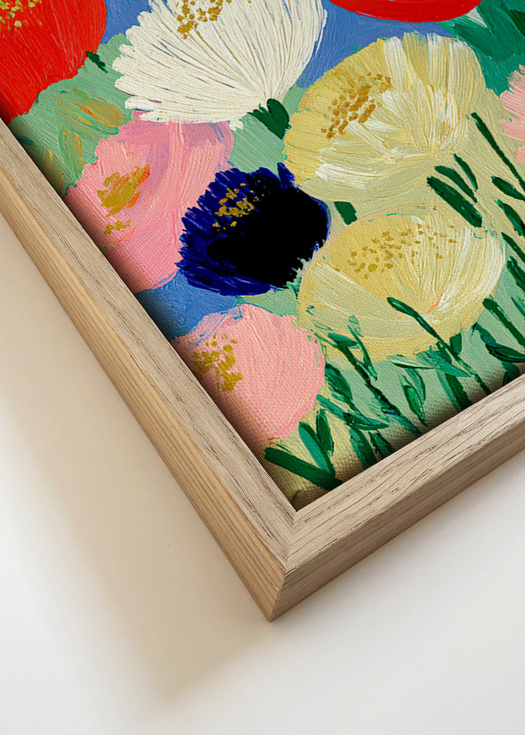 Botanisk poster med målade penselblommor