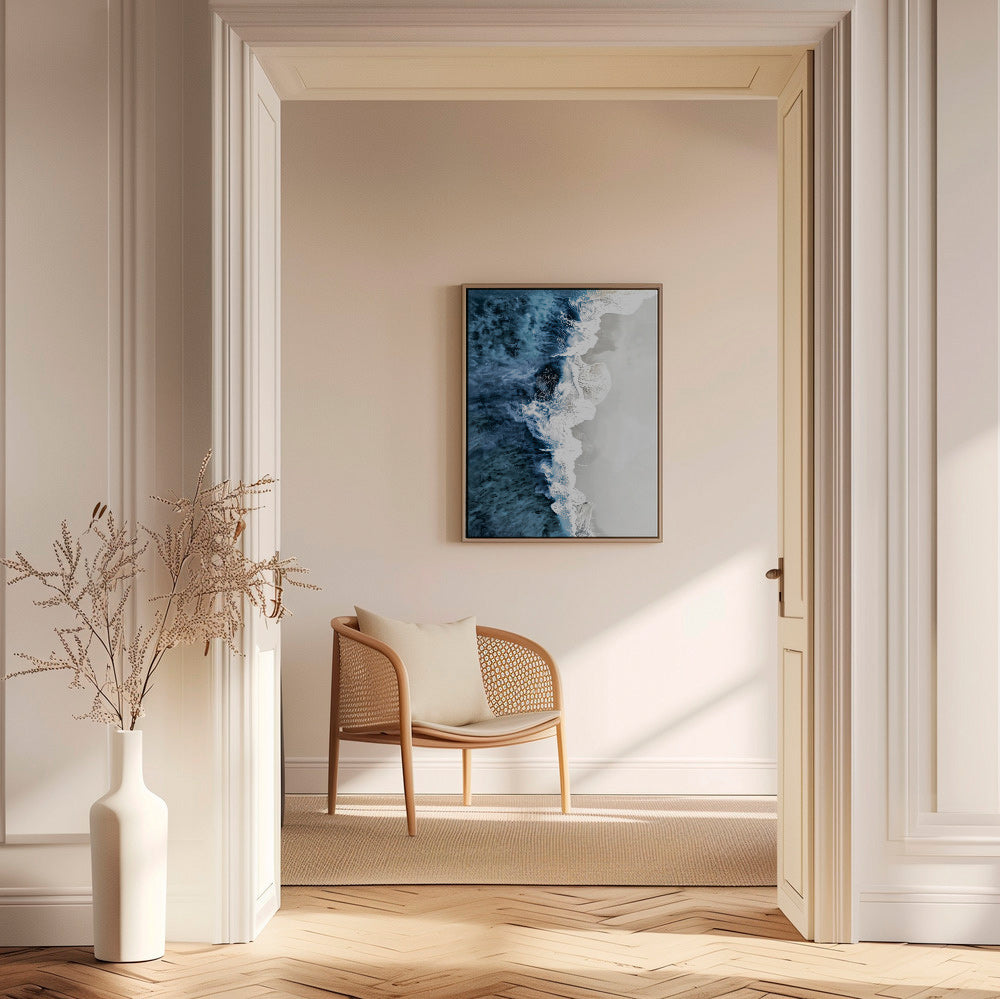 Cuadro de paisaje med luftvågor och grafiskt skum