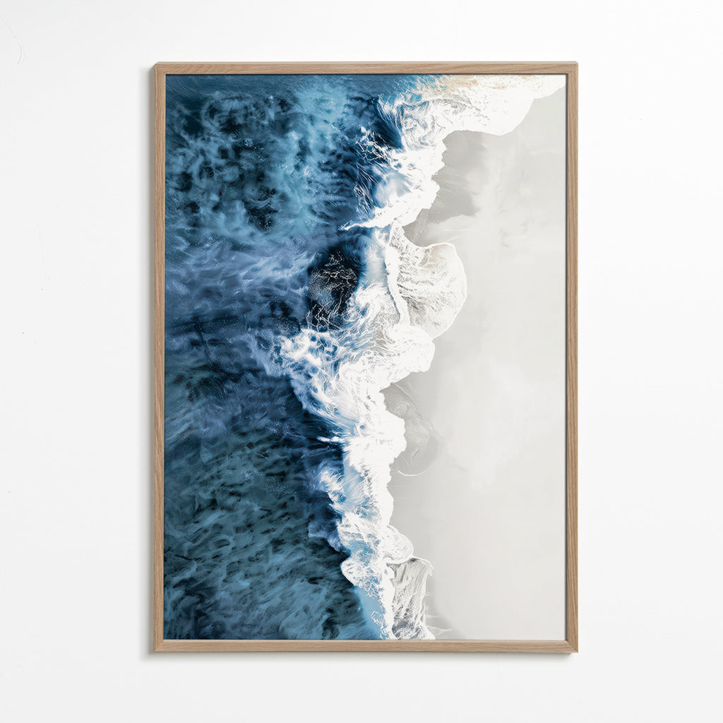 Cuadro de paisaje med luftvågor och grafiskt skum