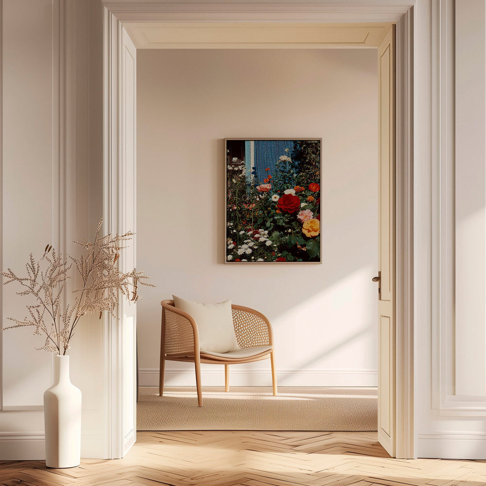 Botanisk poster: trädgård i blom