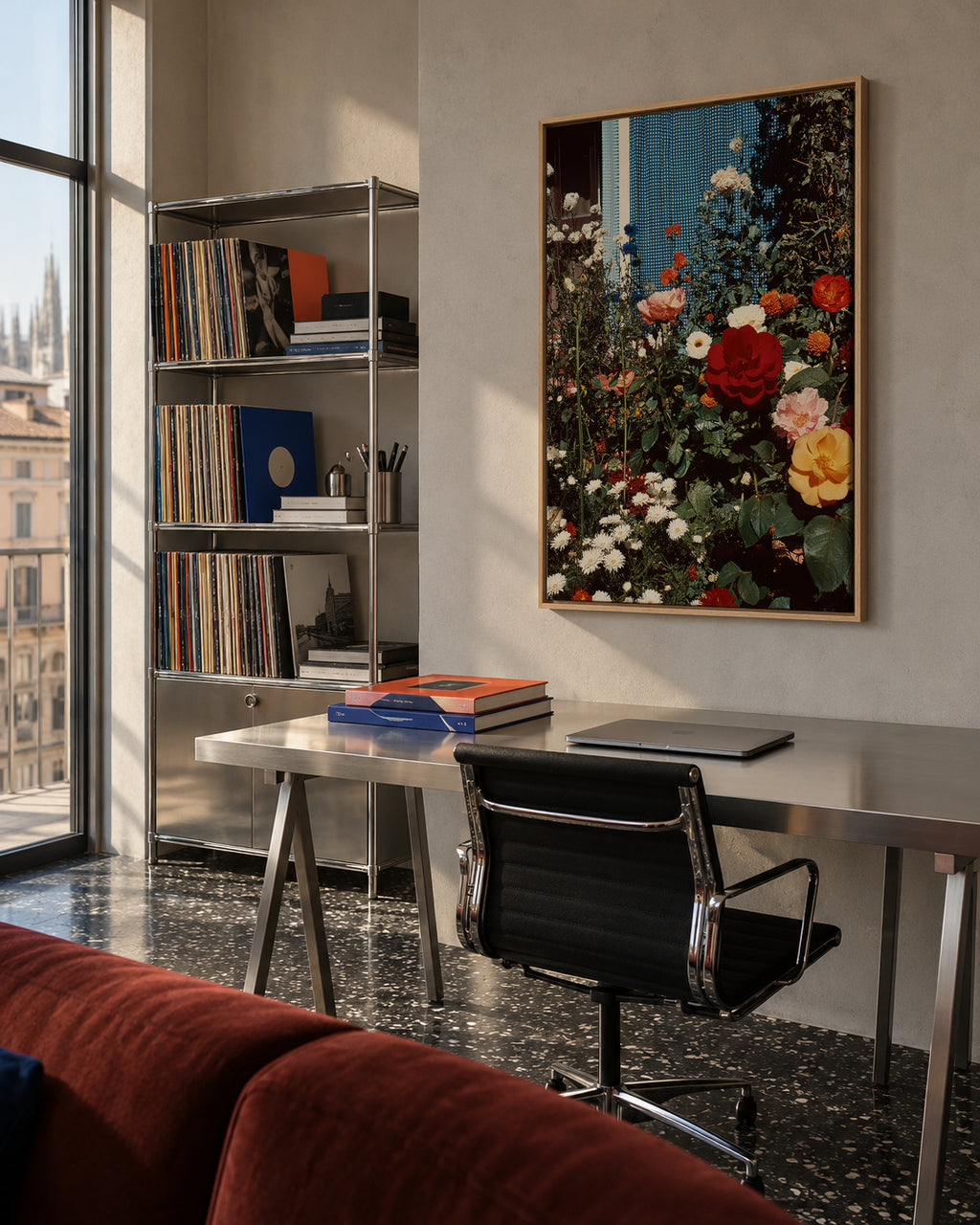 Rose Garden - Framed canvas in an interior