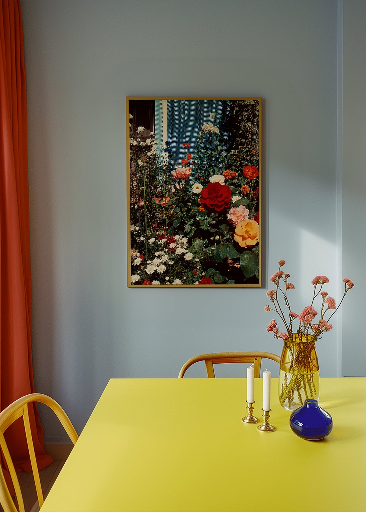 Botanisk poster: trädgård i blom
