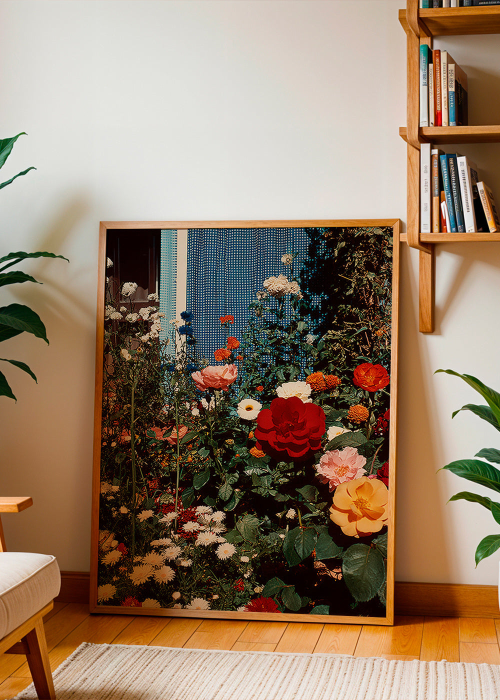 Botanisk poster: trädgård i blom