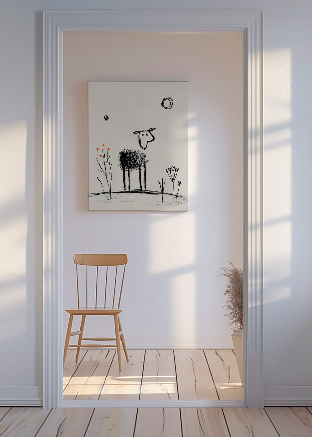 Minimalistiskt får linjeteckning