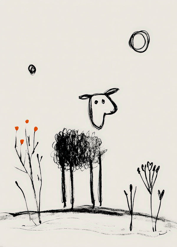 Minimalistiskt får linjeteckning