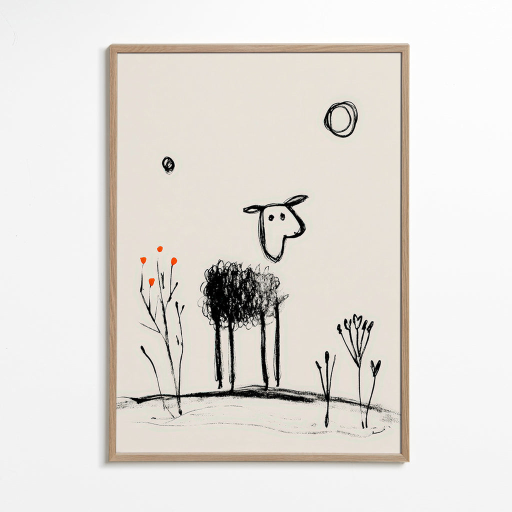 Minimalistiskt får linjeteckning
