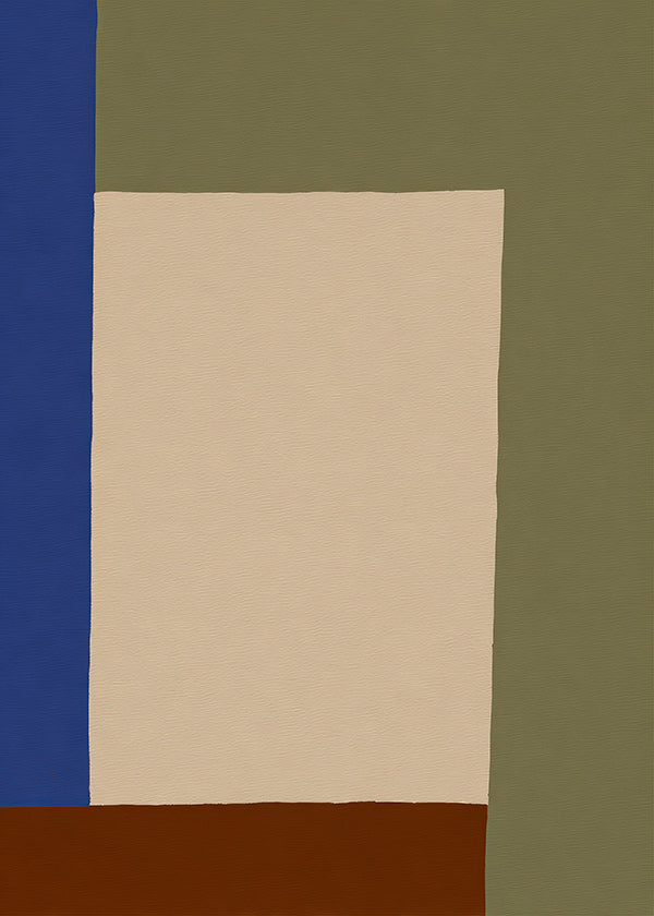 Geometrisk tavla med beige rektangel