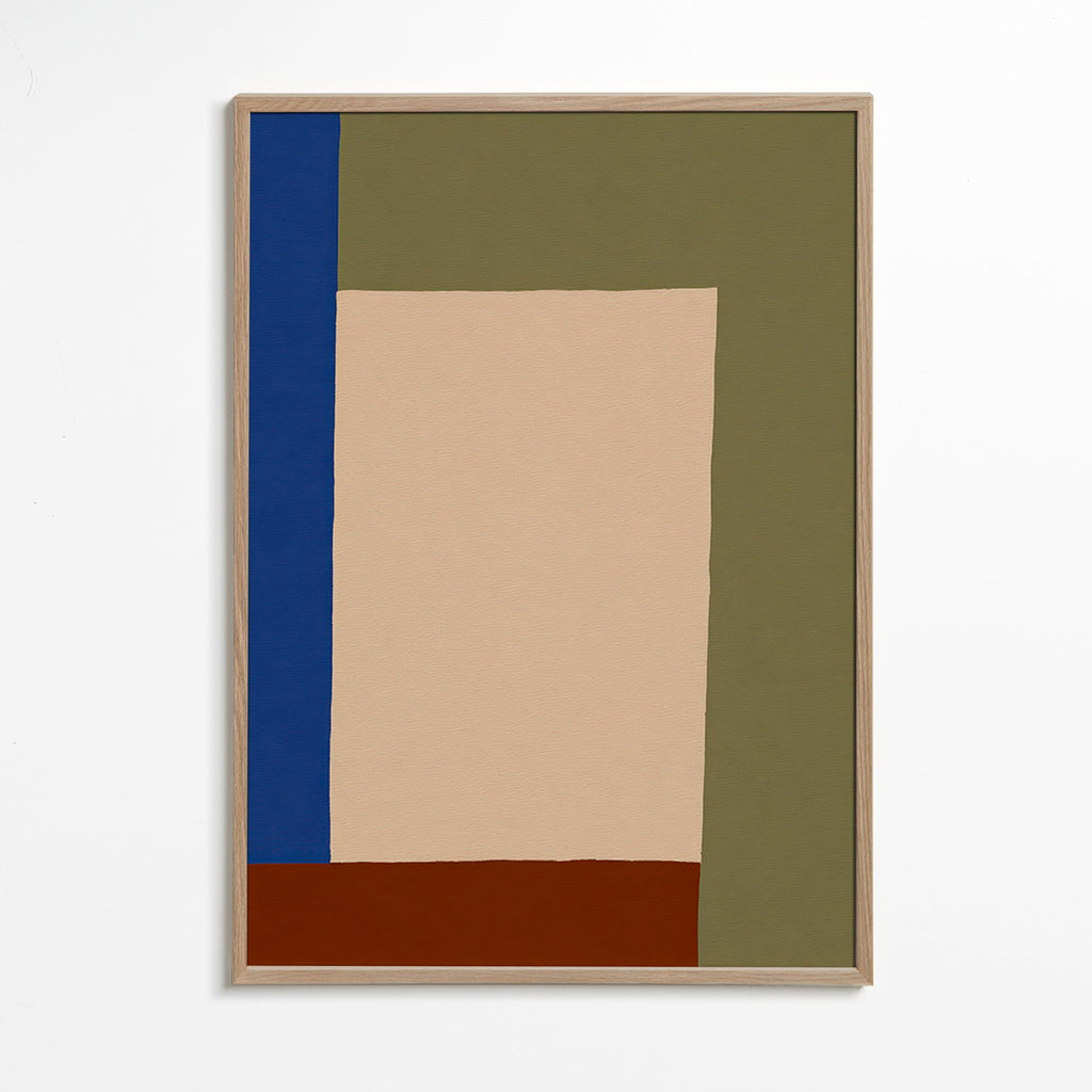 Geometrisk tavla med beige rektangel