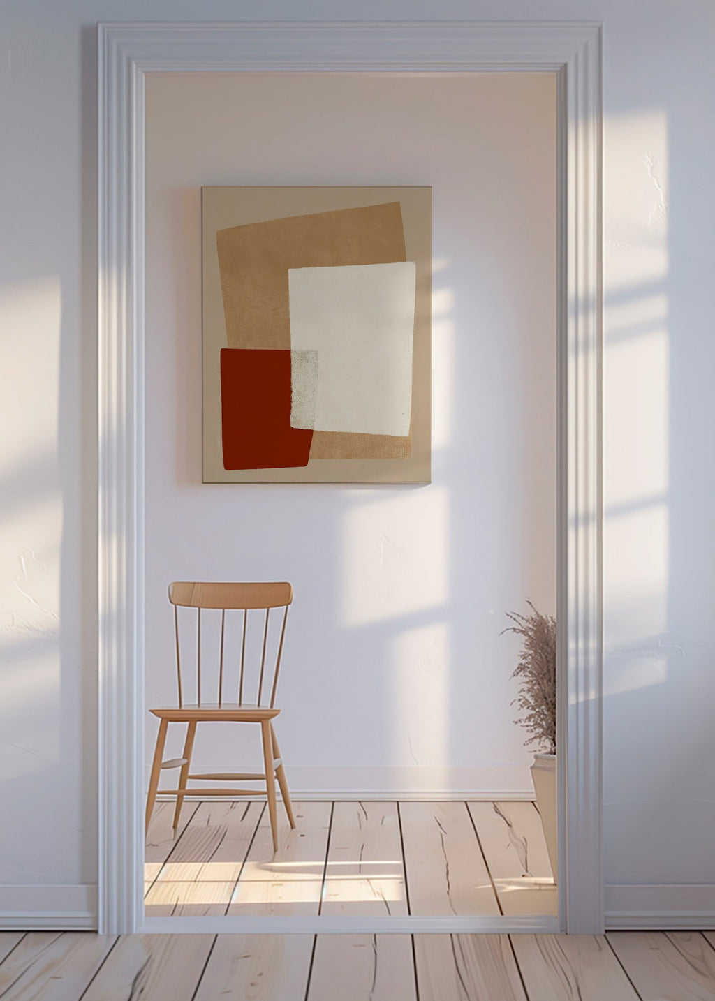Geometrisk tavla med jordnära block
