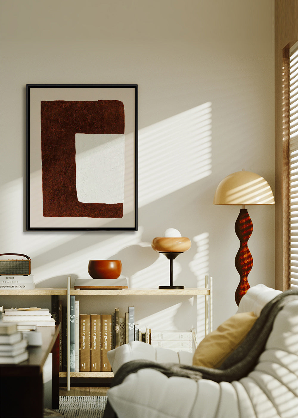 Abstrakt konstverk: Chokladform minimal