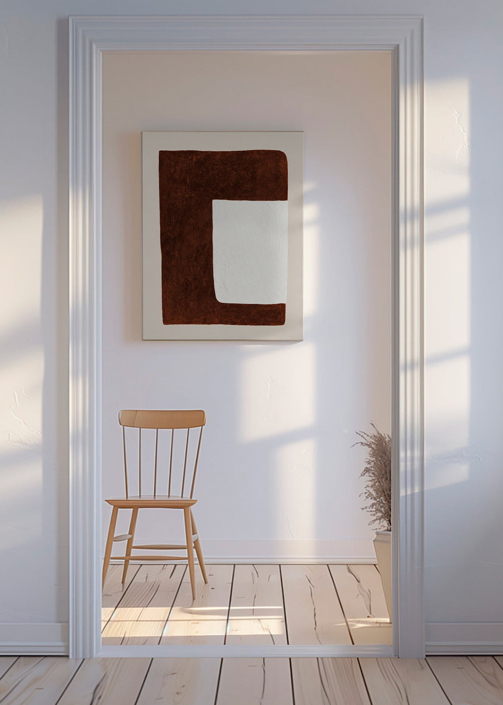 Abstrakt konstverk: Chokladform minimal