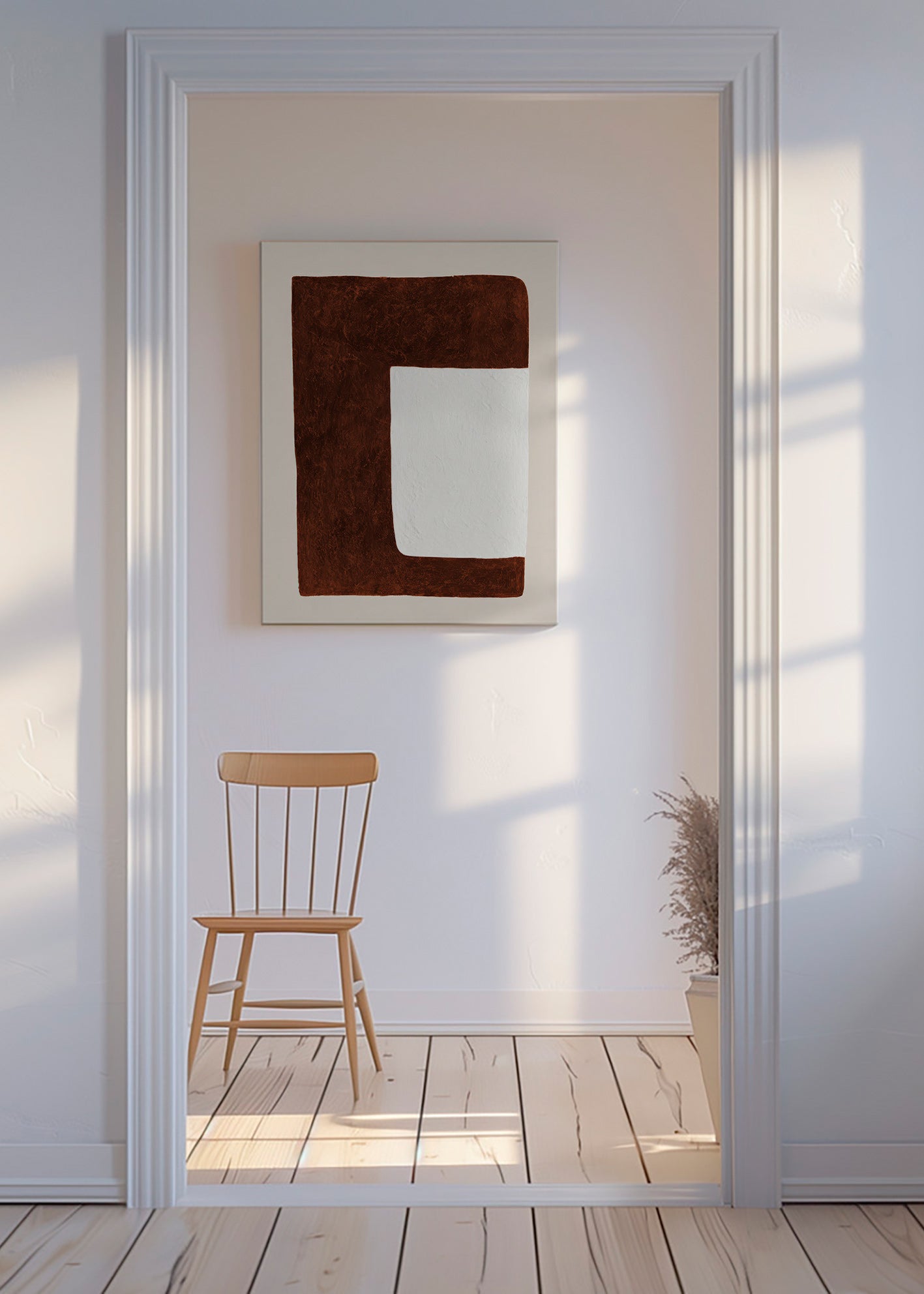 Abstrakt konstverk: Chokladform minimal