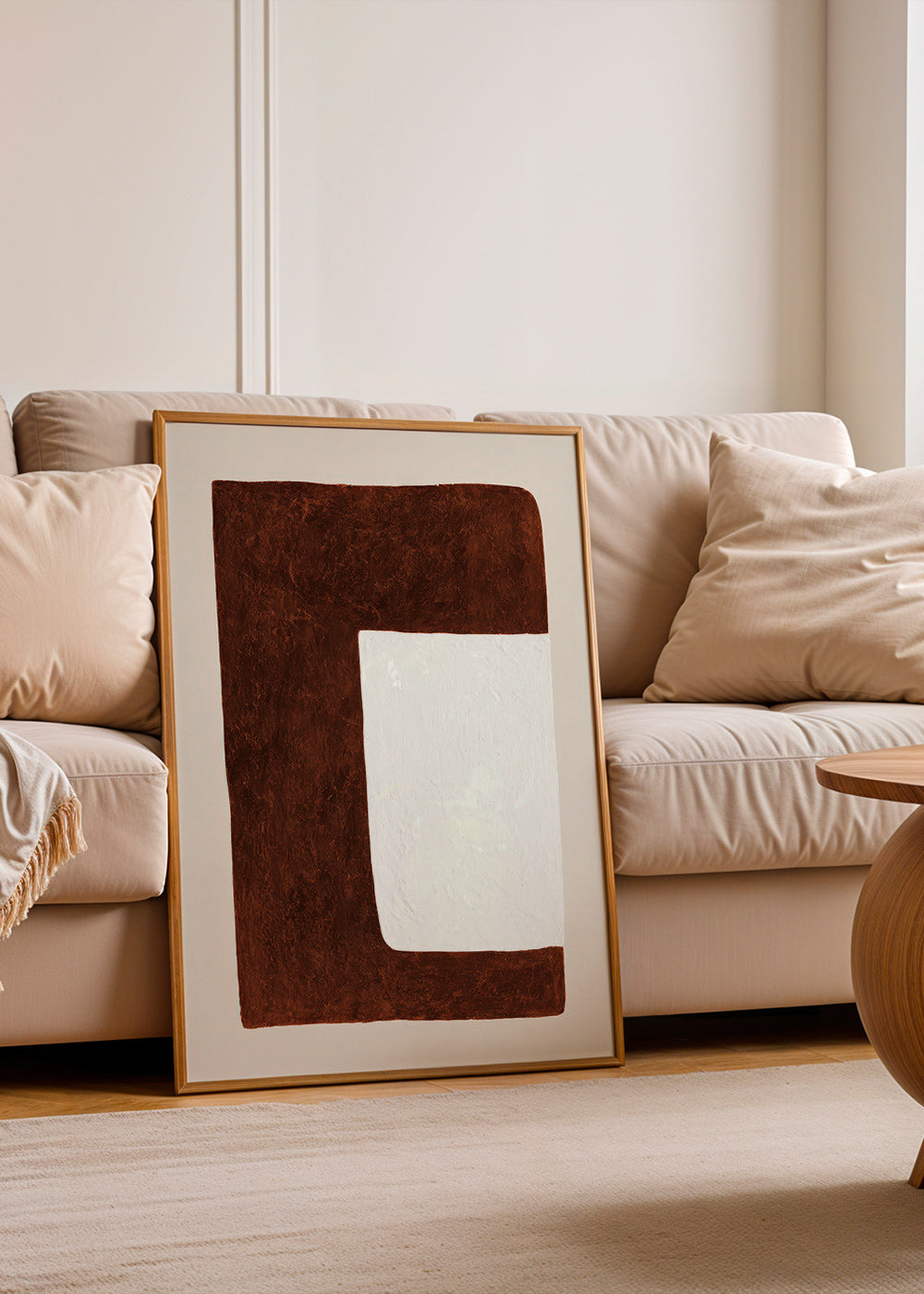Abstrakt konstverk: Chokladform minimal