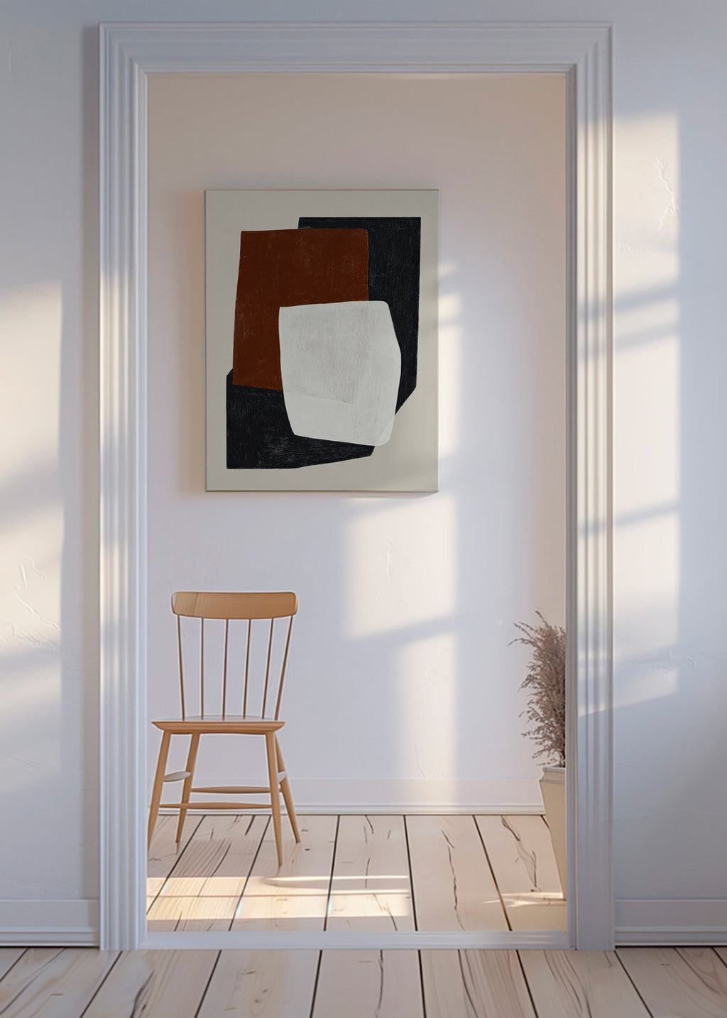 Geometrisk tavla med lager av jordtoner
