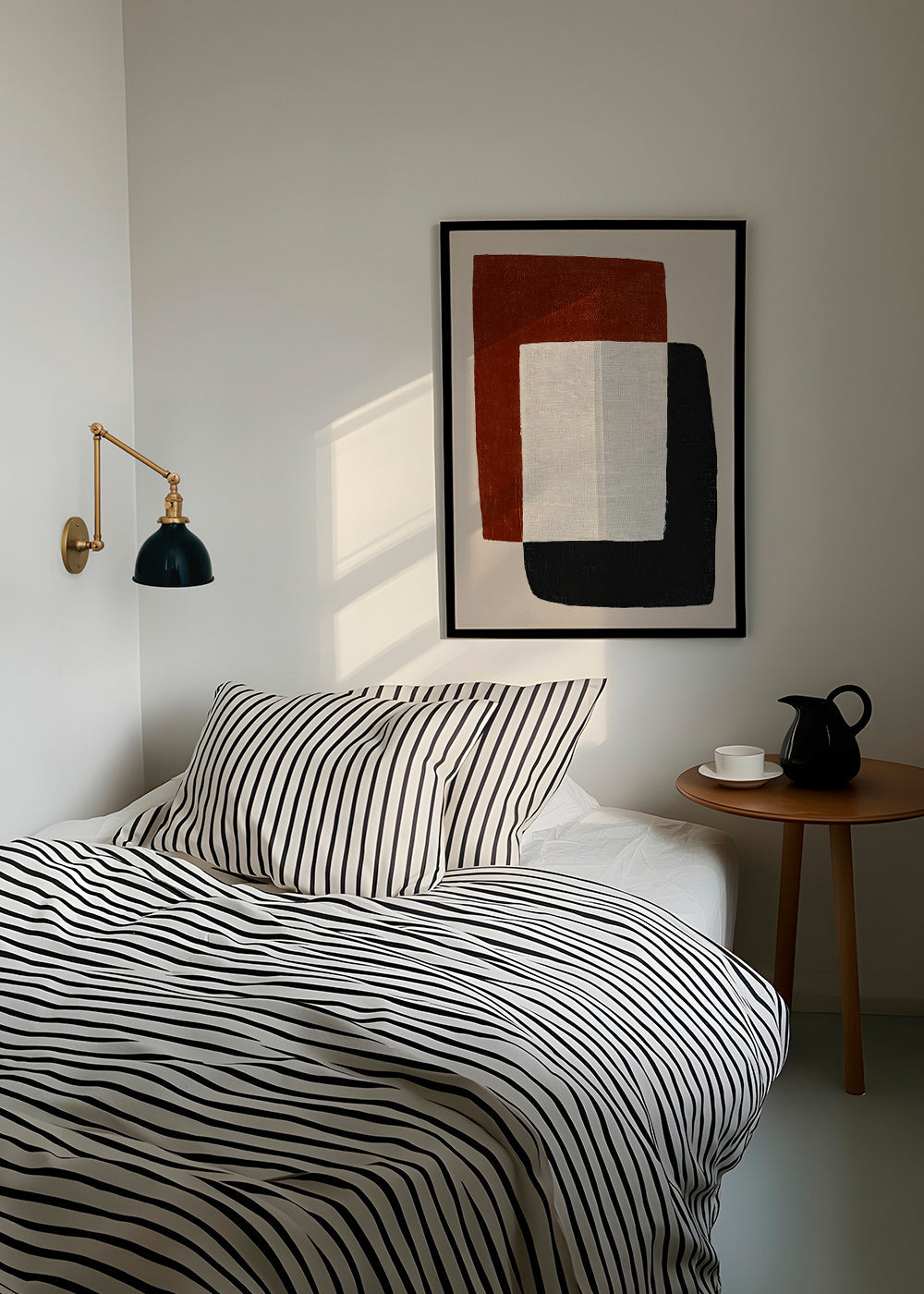 Minimalistisk tavla med överlappande former