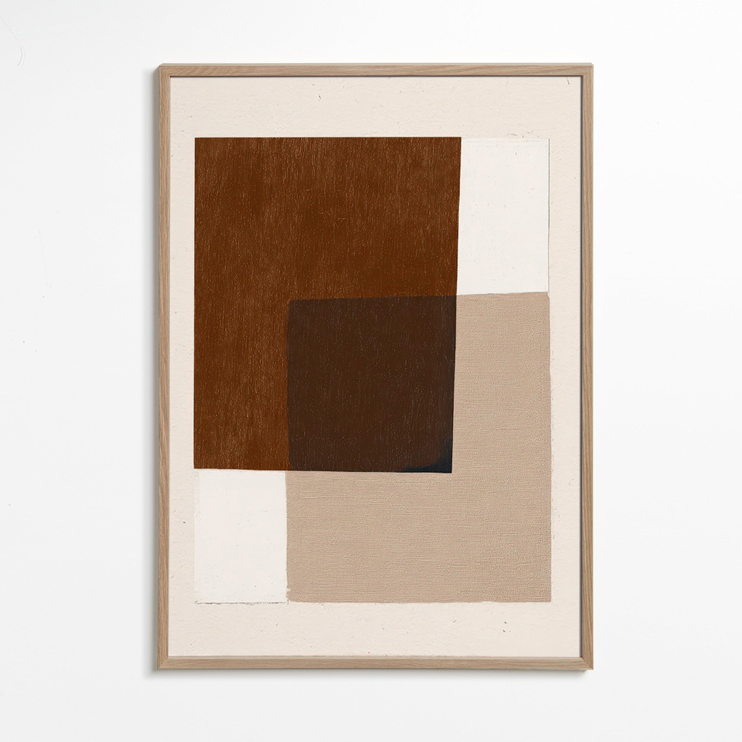 Minimalistisk design med jordiga överlappande block