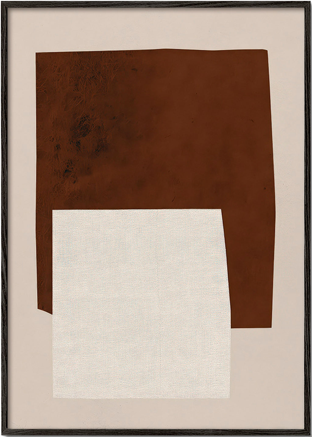 Minimalistisk design med bruna och krämfärgade former
