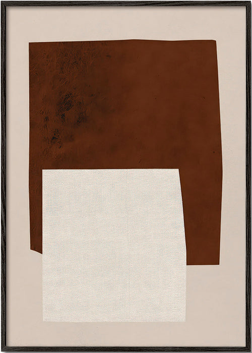 Minimalistisk design med bruna och krämfärgade former