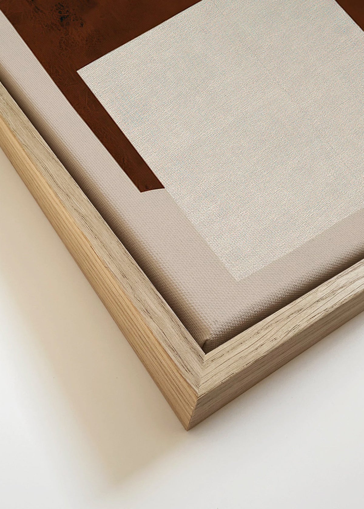 Minimalistisk design med bruna och krämfärgade former