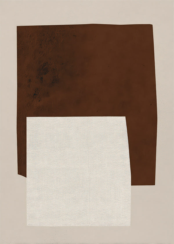 Minimalistisk design med bruna och krämfärgade former