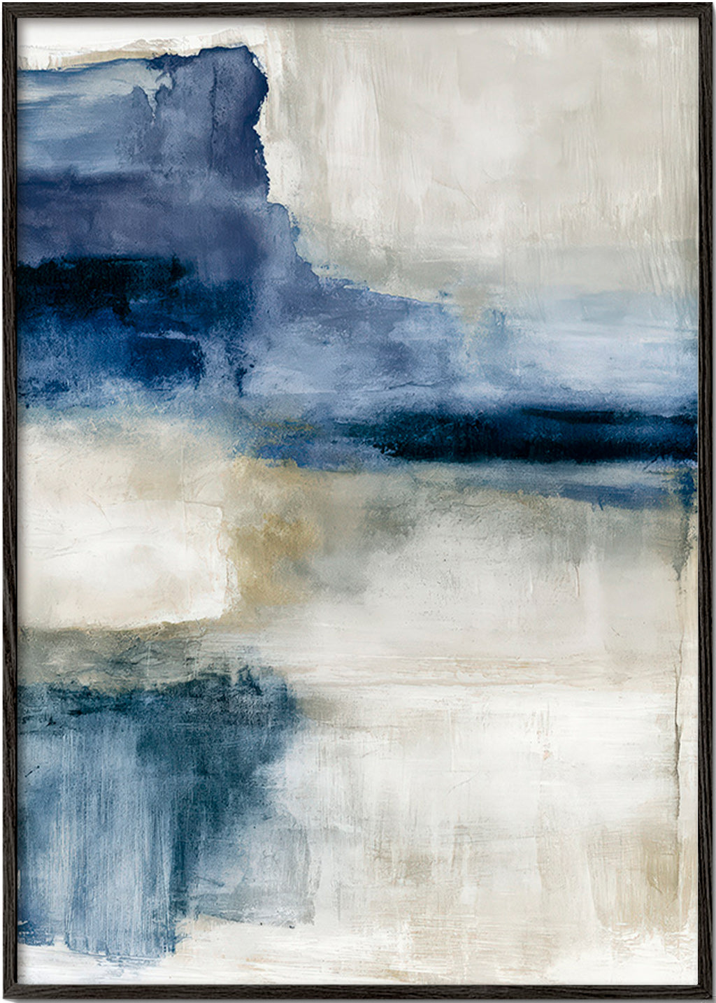Abstrakt konst: sjö i dimma