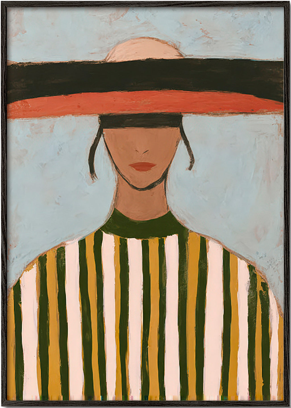 Illustration av figur med bred hatt