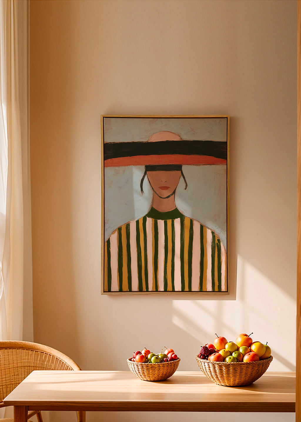 Illustration av figur med bred hatt