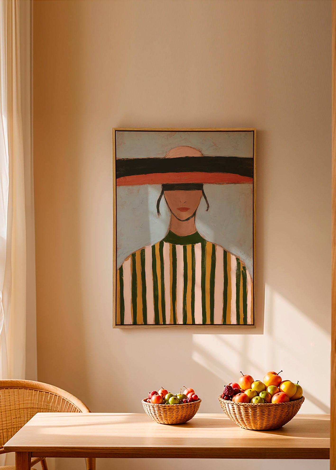 Illustration av figur med bred hatt