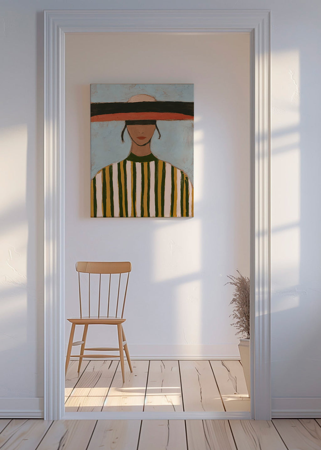 Illustration av figur med bred hatt