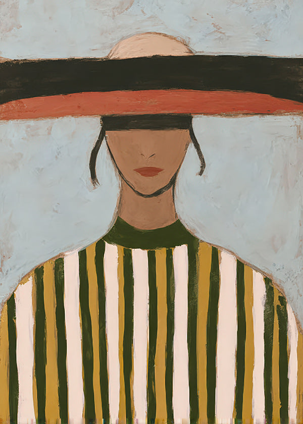 Illustration av figur med bred hatt