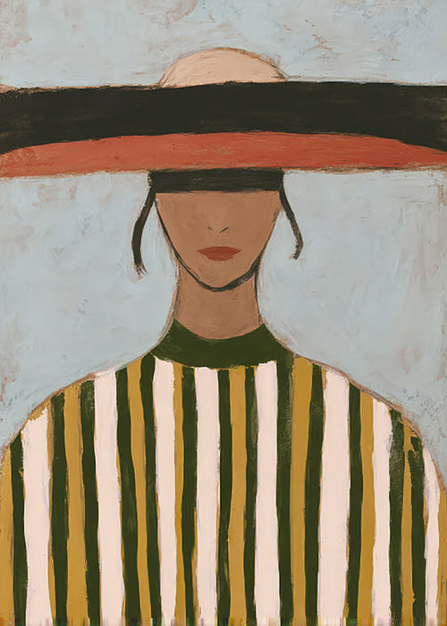 Illustration av figur med bred hatt