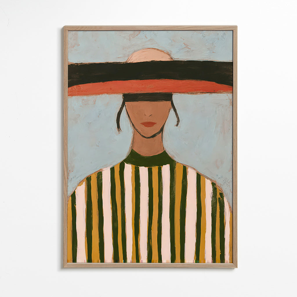 Illustration av figur med bred hatt