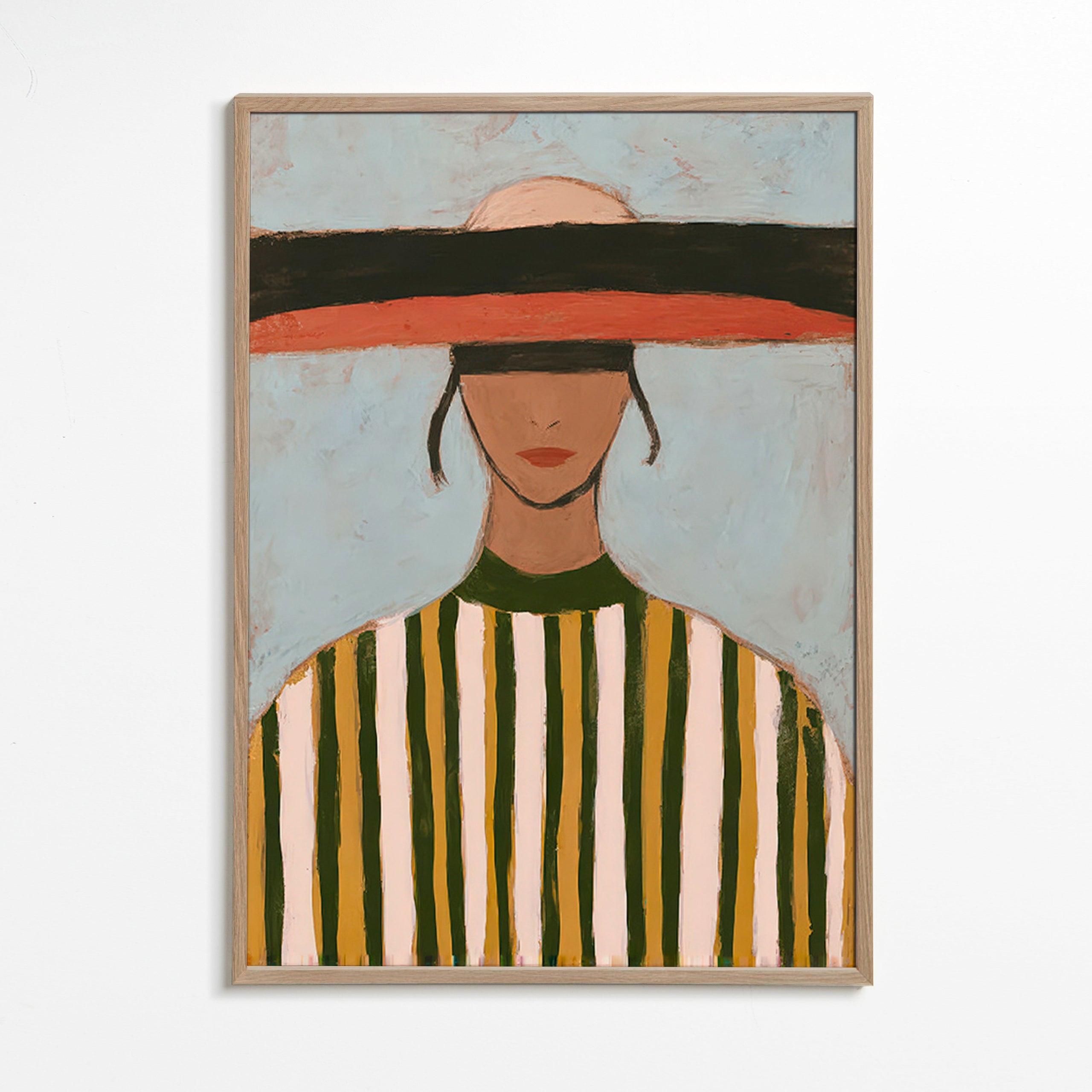 Illustration av figur med bred hatt