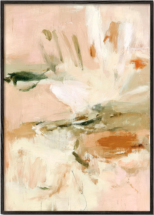 Botanisk print: abstrakt i rosa och beige