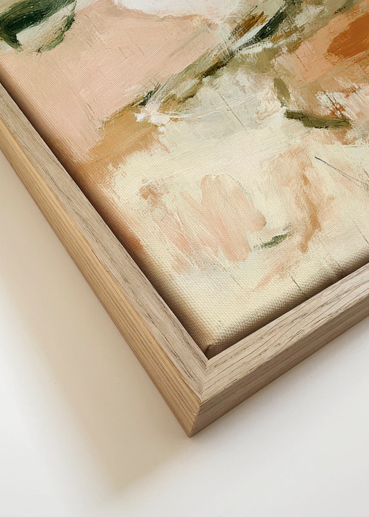Botanisk print: abstrakt i rosa och beige