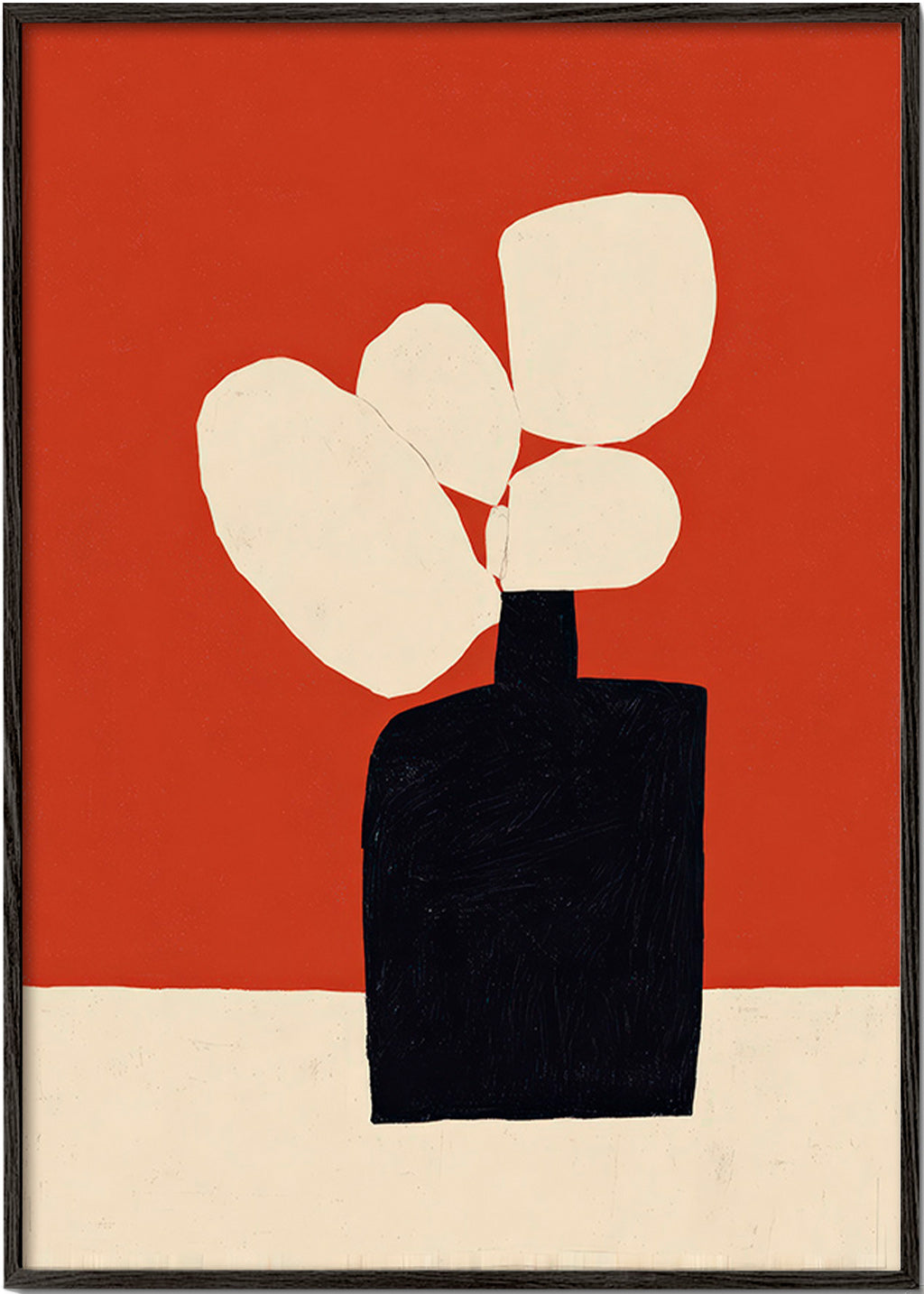 Botanisk print med svart vas