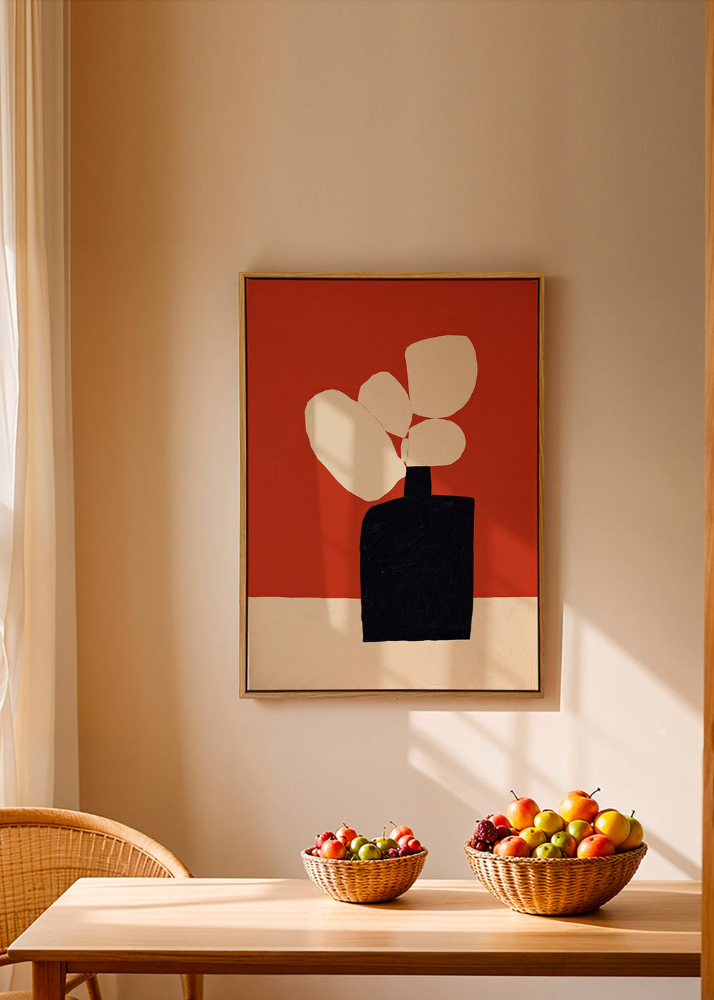 Botanisk print med svart vas