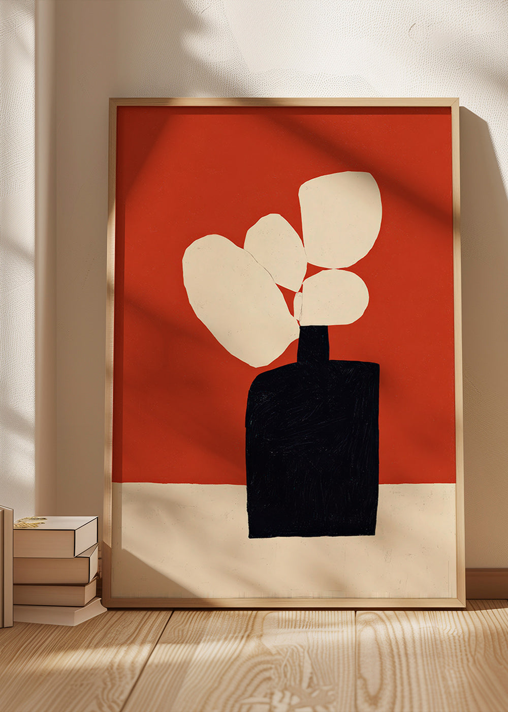 Botanisk print med svart vas