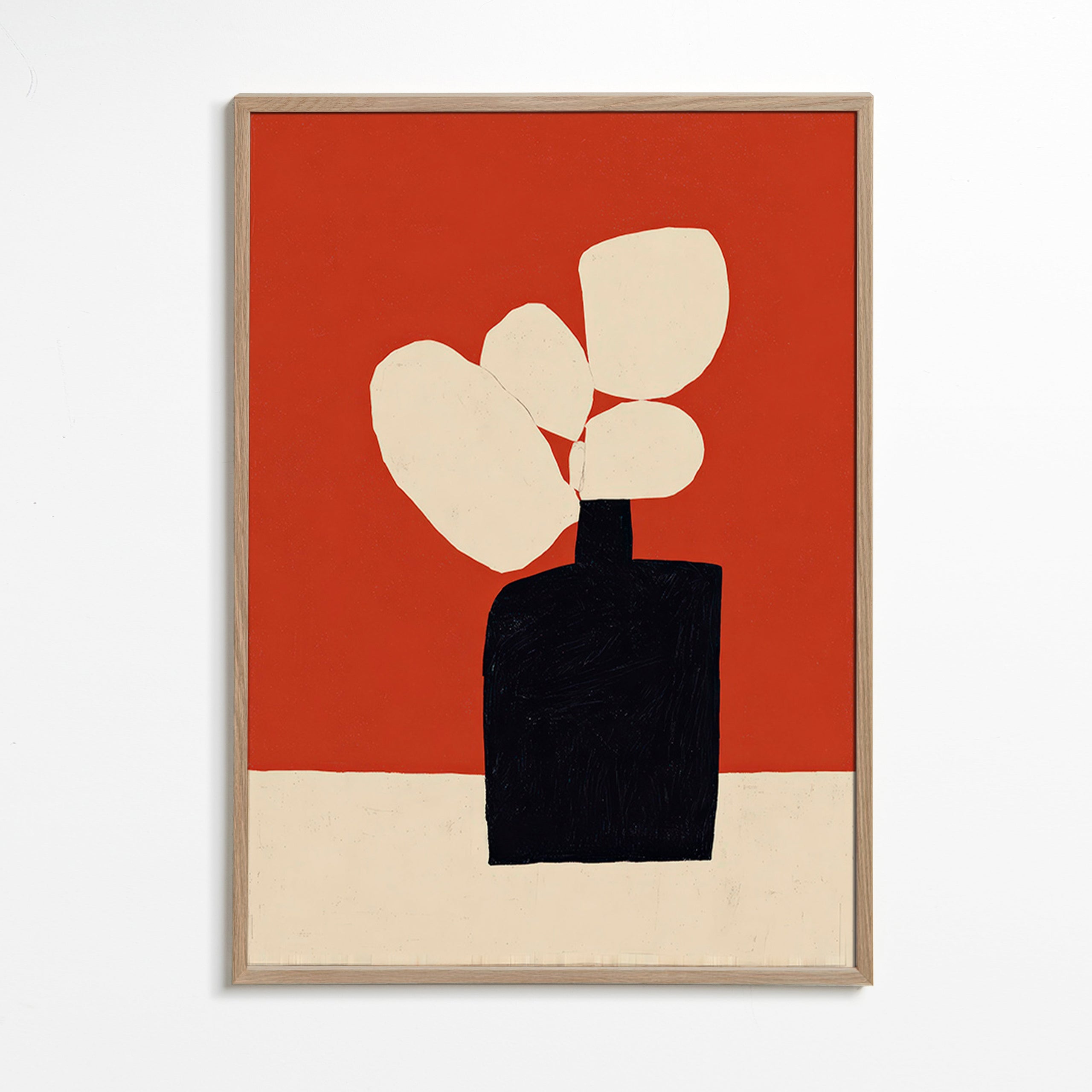 Botanisk print med svart vas