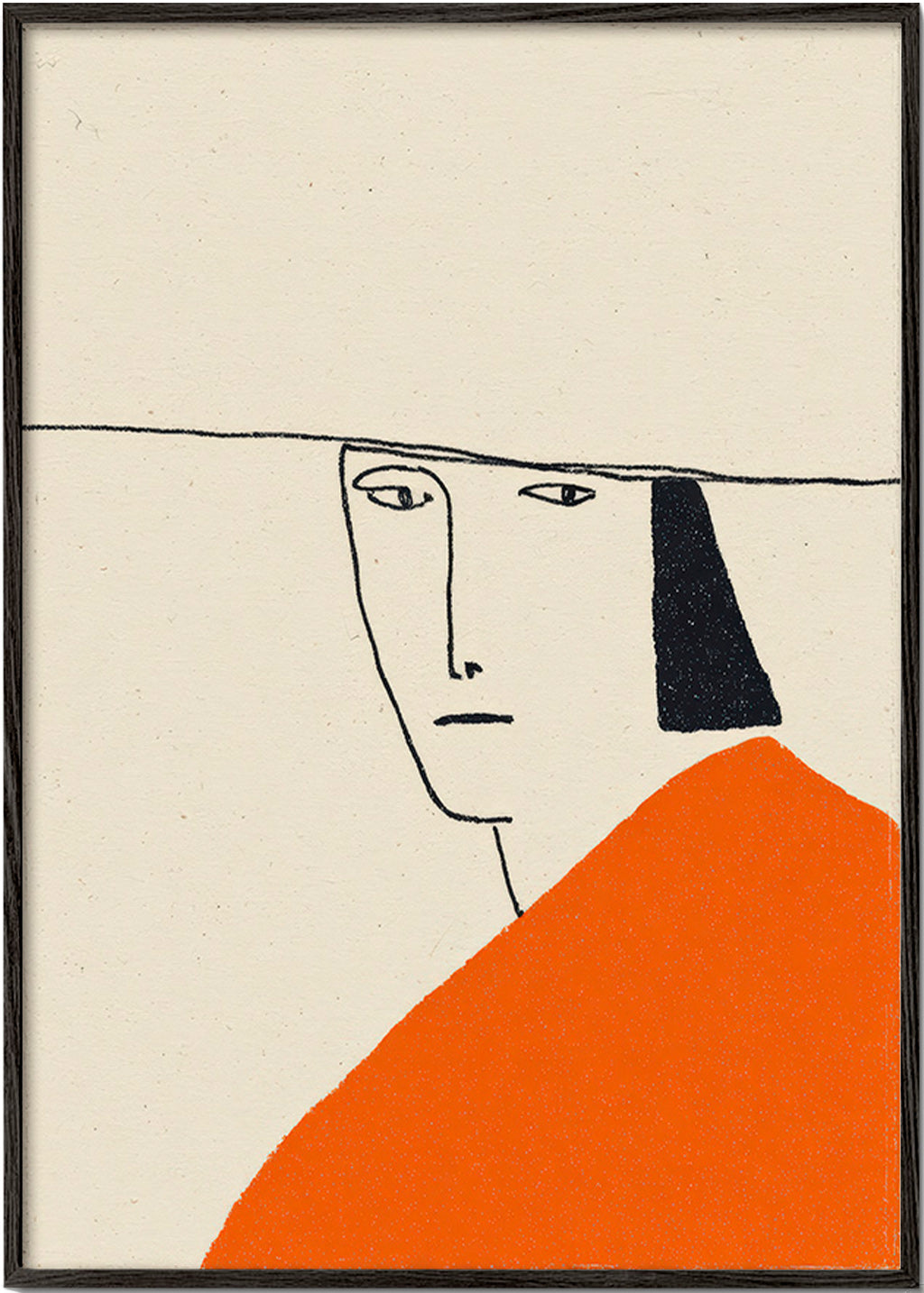 Minimalistisk illustration med orange kappa