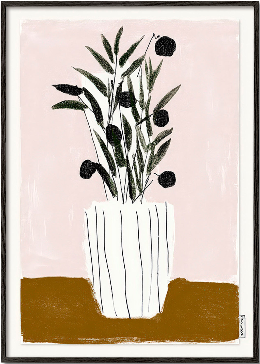 Botanisk poster med olivgrenar