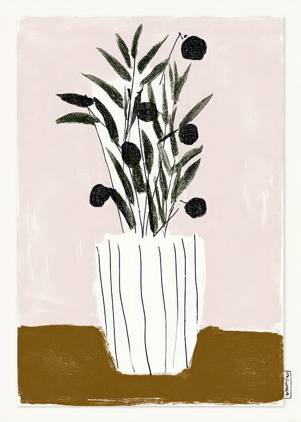 Botanisk poster med olivgrenar