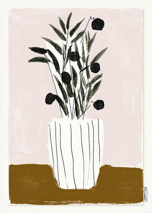 Botanisk poster med olivgrenar