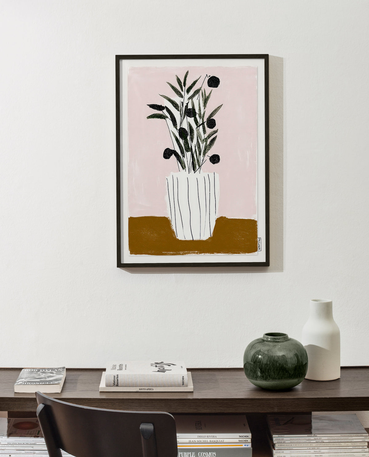 Botanisk poster med olivgrenar