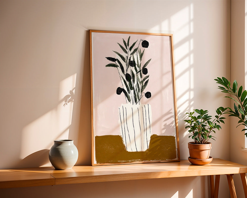 Botanisk poster med olivgrenar