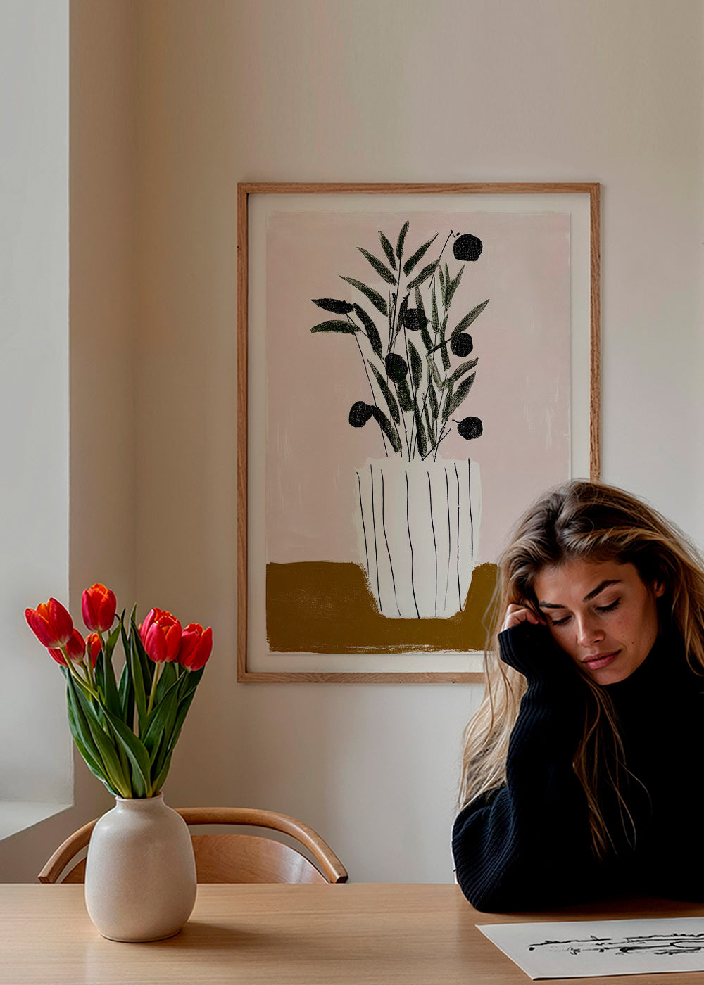 Botanisk poster med olivgrenar