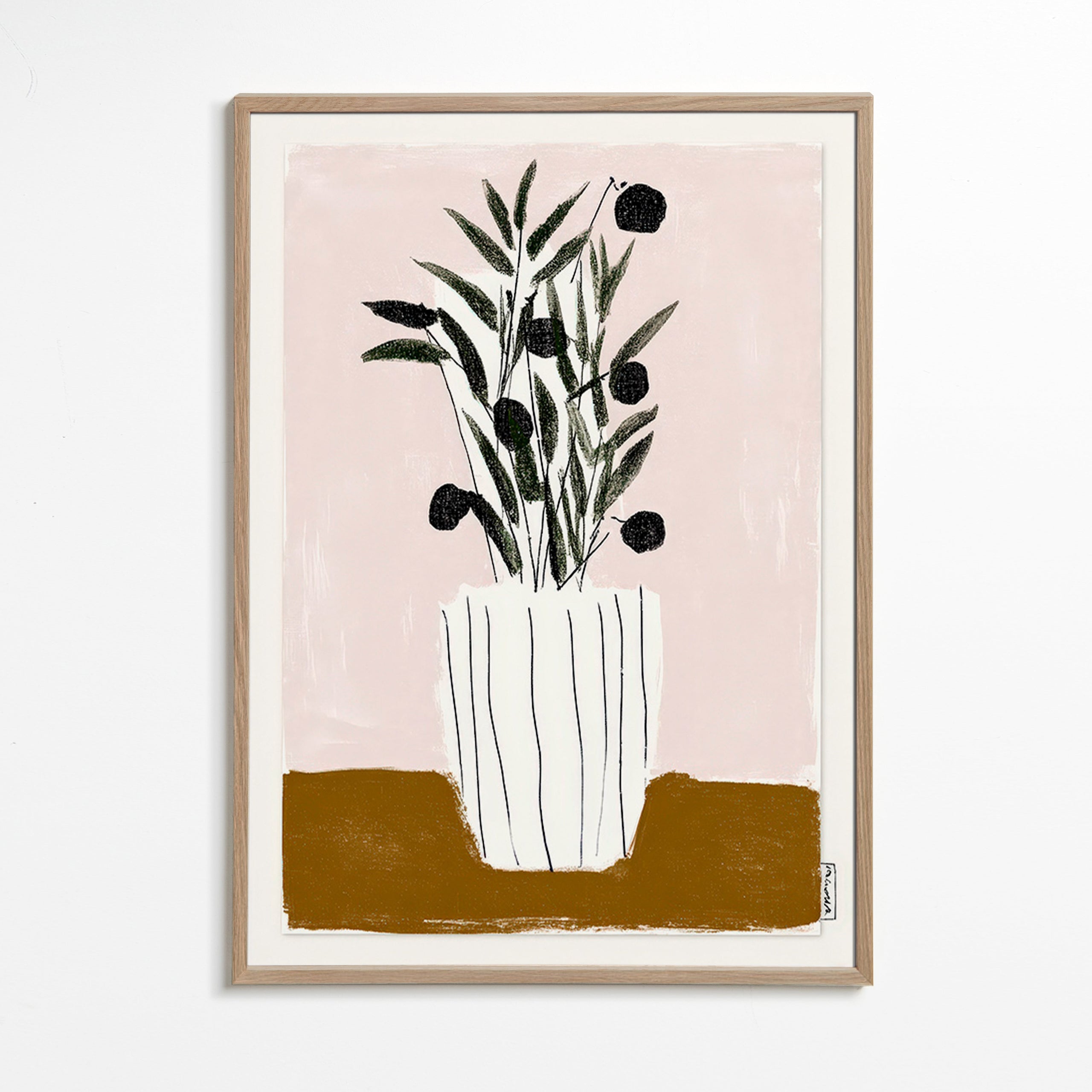 Botanisk poster med olivgrenar