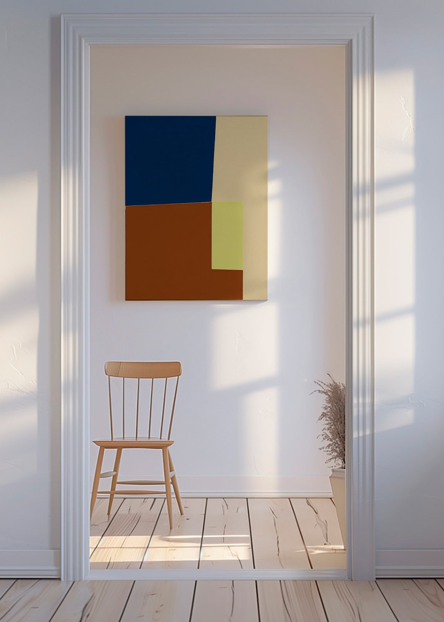 Geometrisk tavla med färgblock