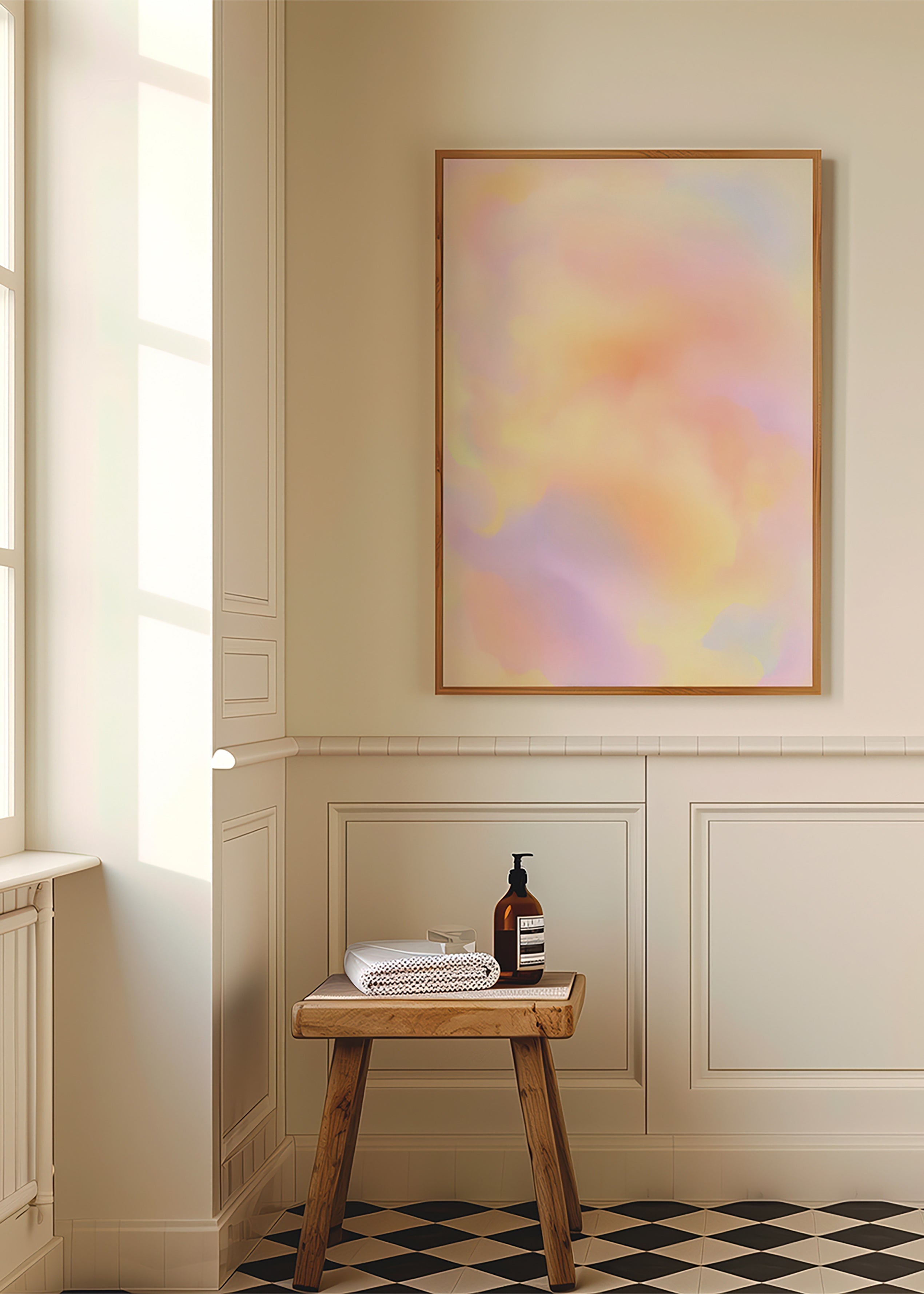 Abstrakt konst pastellmoln
